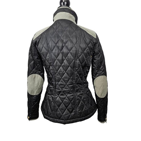 VINCE CAMUTO Quilted Faux Suede Trim Black Field Equestrian Jacket - Picture 9 of 16